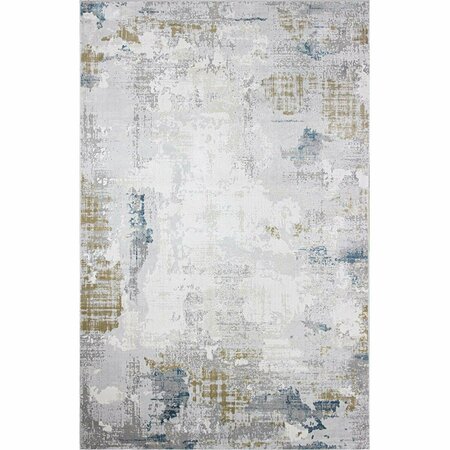 BASHIAN 3 ft. 6 in. x 5 ft. 6 in. Capri Collection Contemporary Polyester Power Loom Area Rug Ivy & Blue C188-IVBL-4X6-CP110